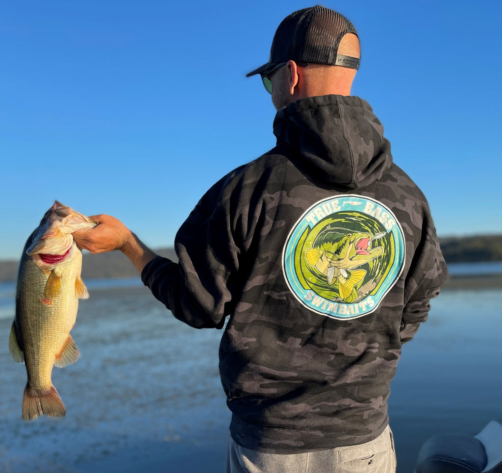 Black Camo Hoodie True Bass Fishing - Main Image